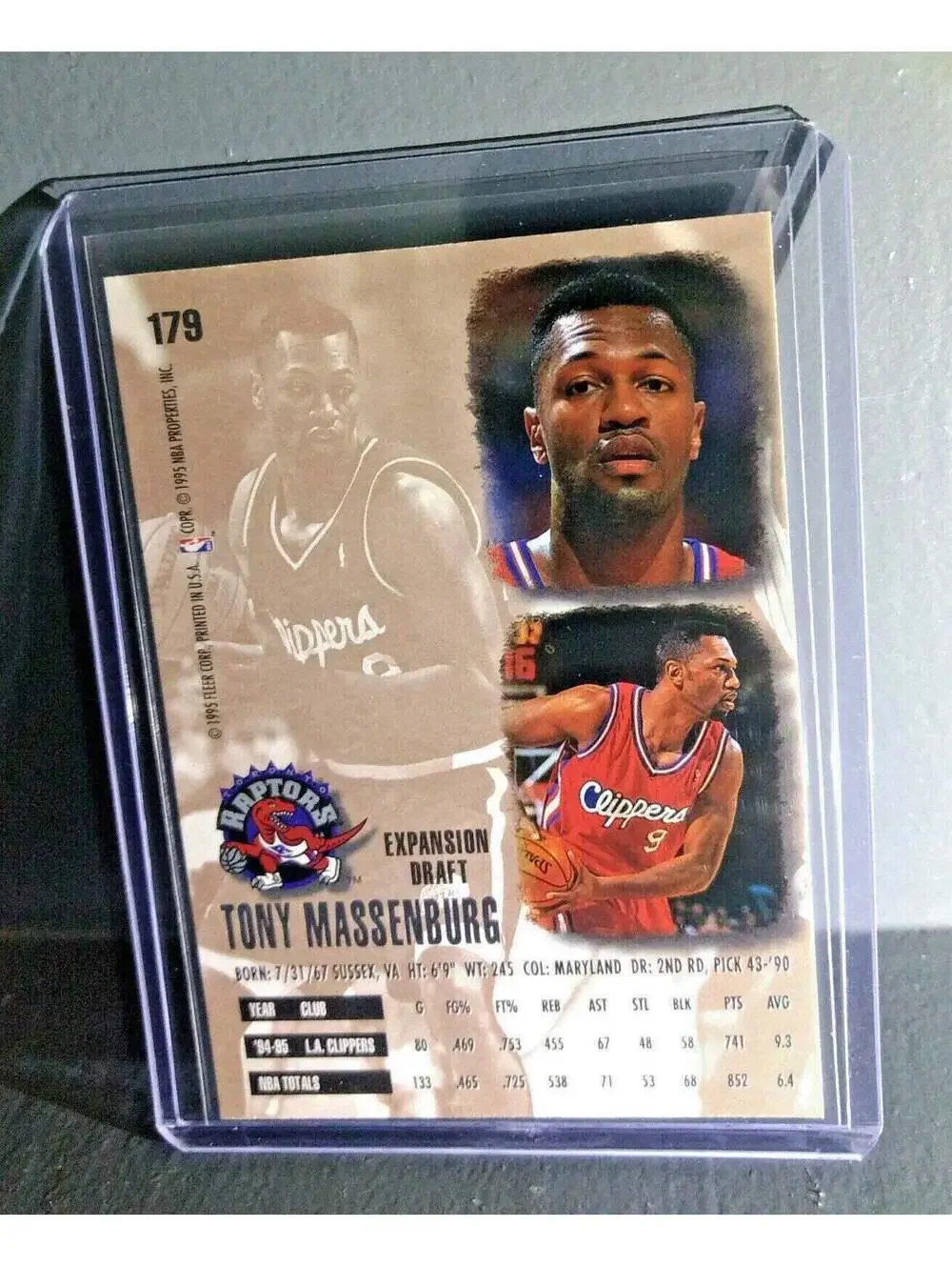 1995-96 Tony Massenburg Fleer Ultra #179 Basketball Card